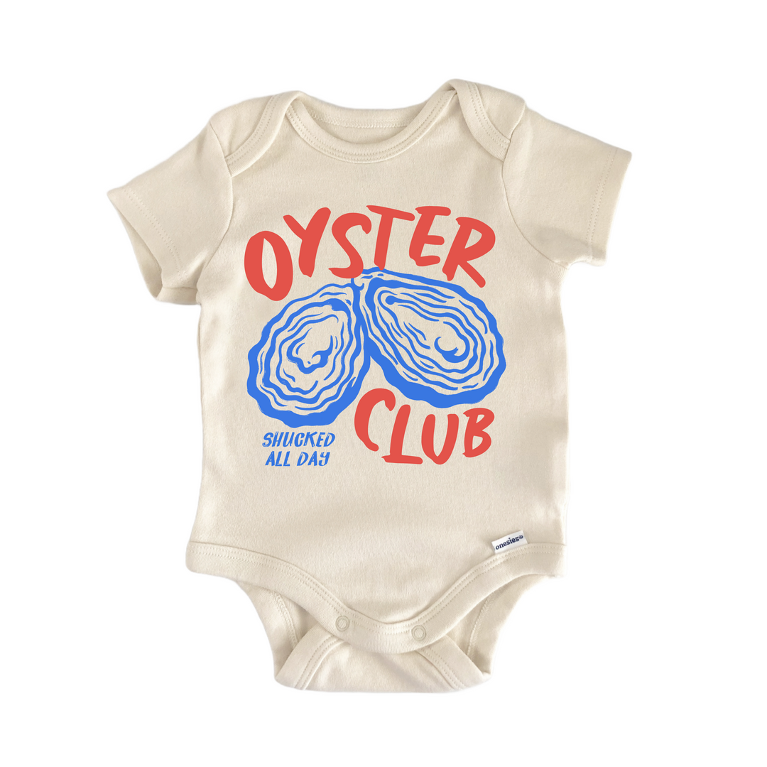 Oyster Shuck Retro Boho - Baby Bodysuit  Funny Cute Onesie® | North Fork Forager LLC