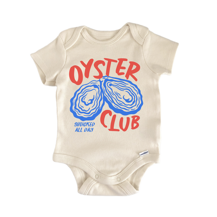 Oyster Shuck Retro Boho - Baby Bodysuit  Funny Cute Onesie® | North Fork Forager LLC