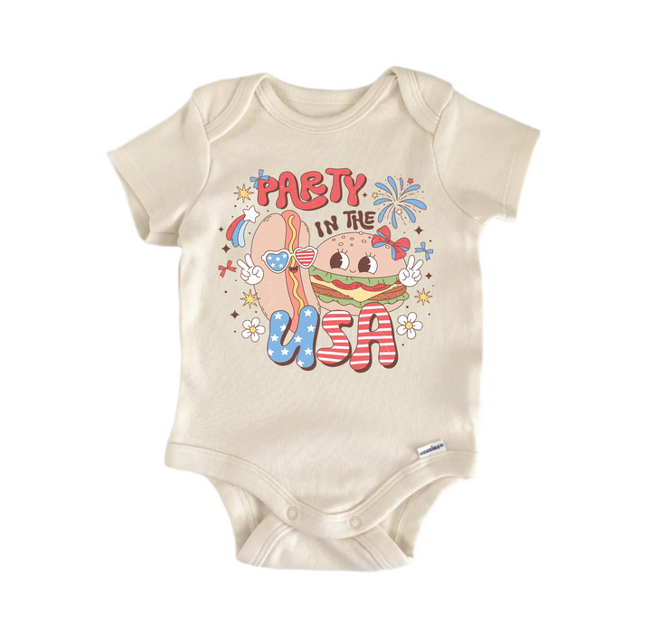 Party In The Usa July 4th Patriotic - Baby Boy Girl Clothes Bodysuit Funny Cute Newborn