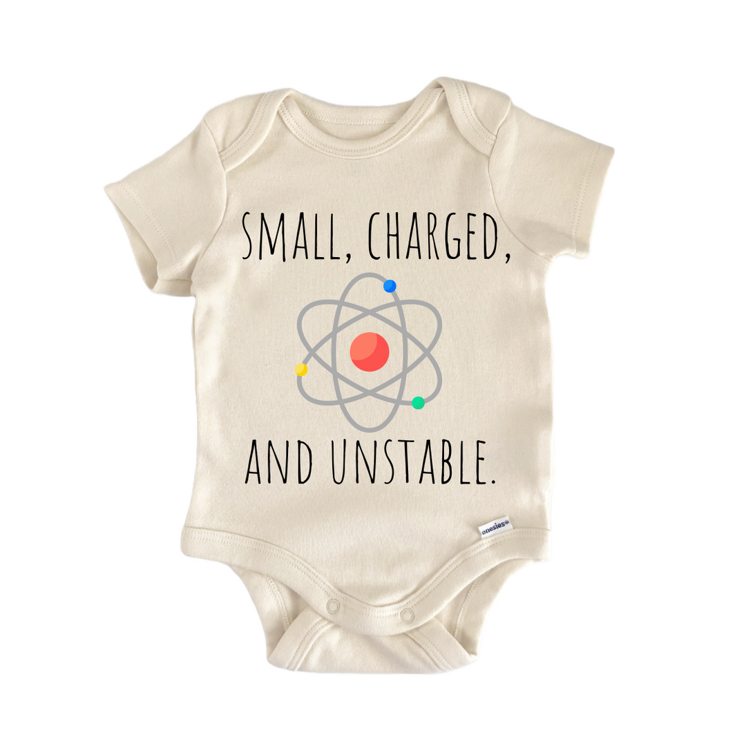 Physics Physicist Atom - Baby Bodysuit  Funny Cute Onesie® | North Fork Forager LLC