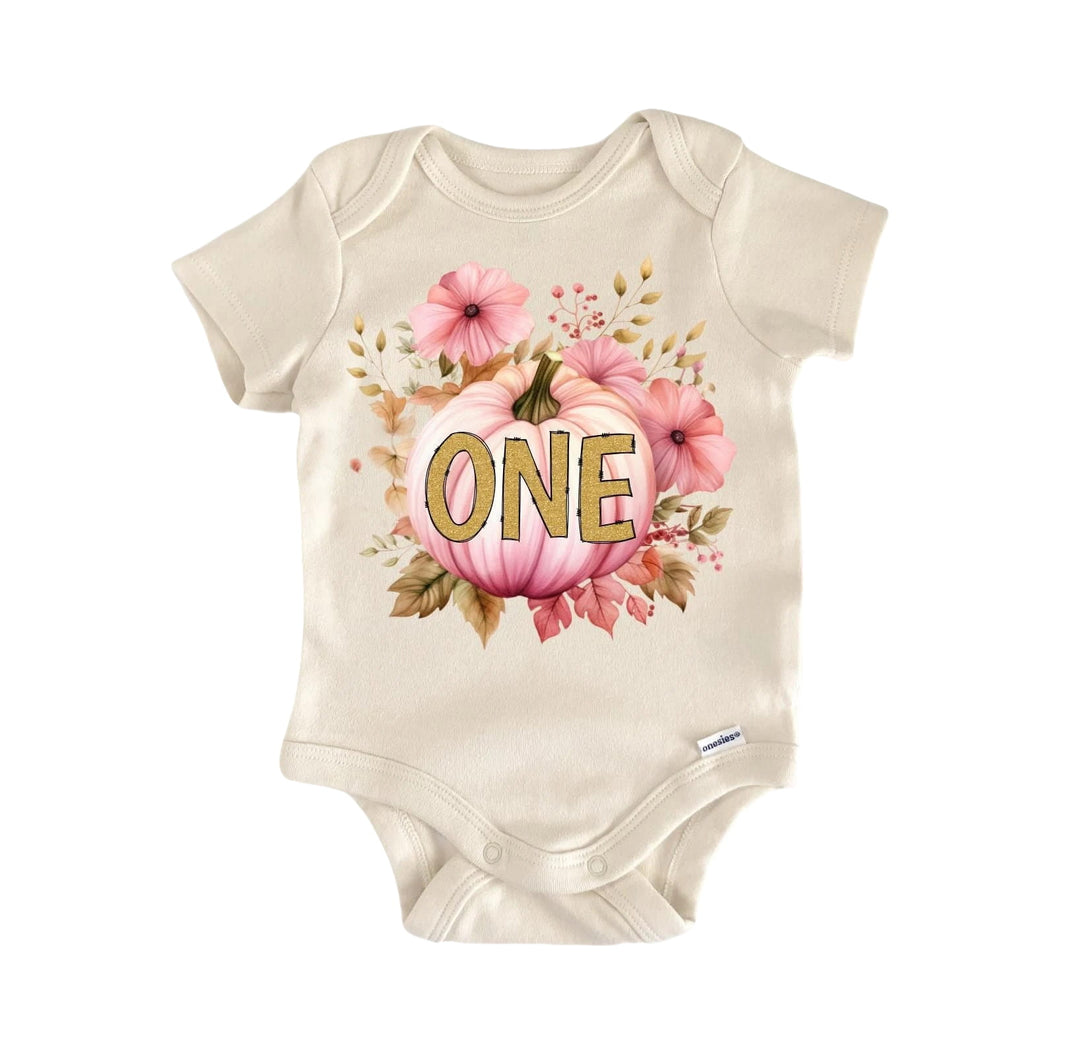 Pink Fall Pumpkin Birthday - Baby Boy Girl Clothes Infant Bodysuit Funny Cute Newborn  Funny Cute Onesie® | North Fork Forager LLC