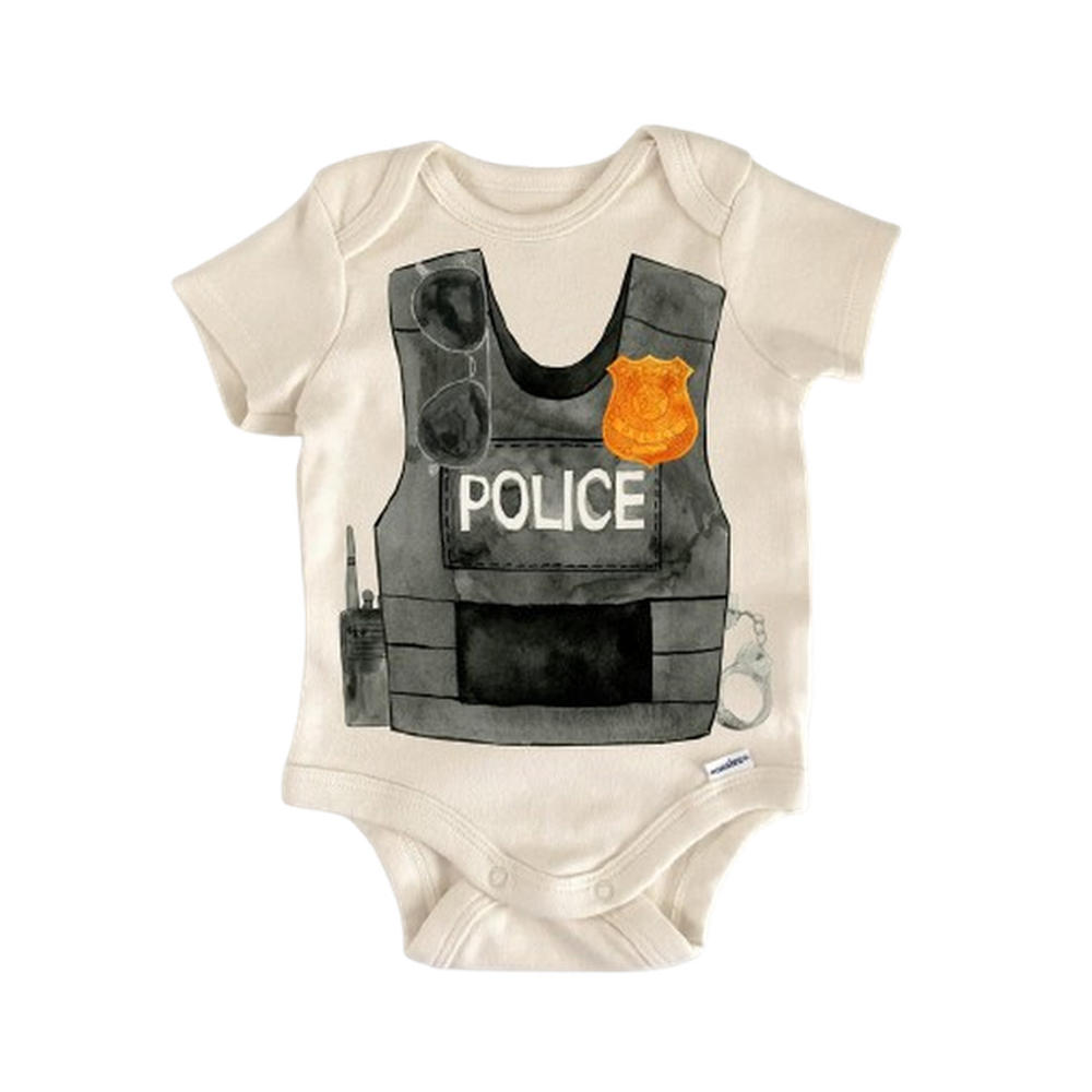 Police Armor - Baby Boy Girl Clothes Infant Bodysuit Funny Cute Newborn  Funny Cute Onesie® | North Fork Forager LLC