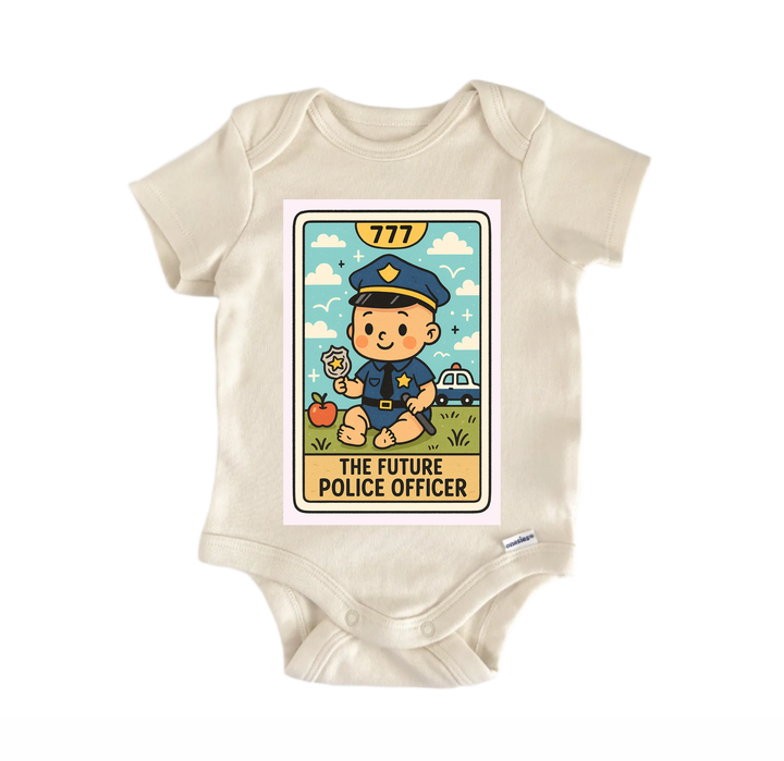 The Future Police Officer - Baby Onesie® GS1  Funny Cute Onesie® | North Fork Forager LLC