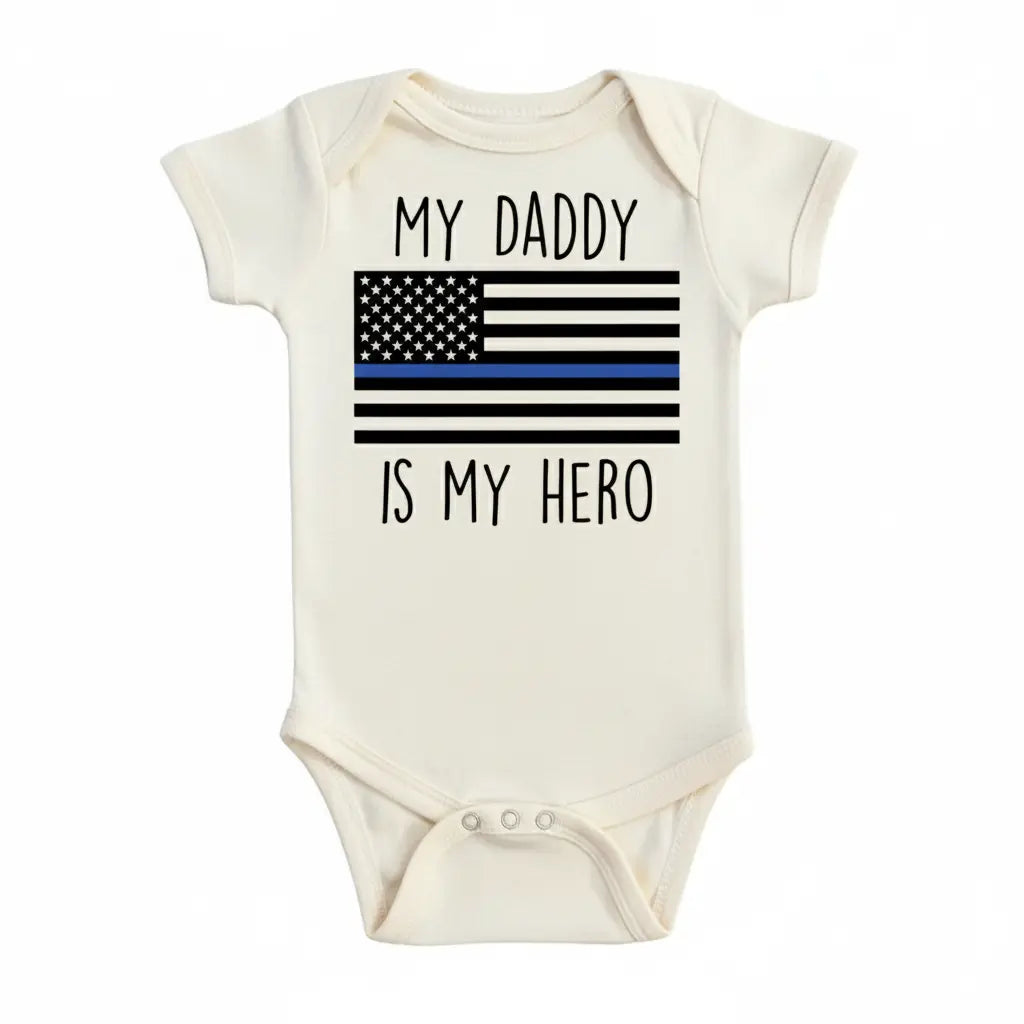 Police Officer Thin Blue Line - Baby Boy Girl Clothes Infant Bodysuit Funny Cute Newborn  Funny Cute Onesie® | North Fork Forager LLC