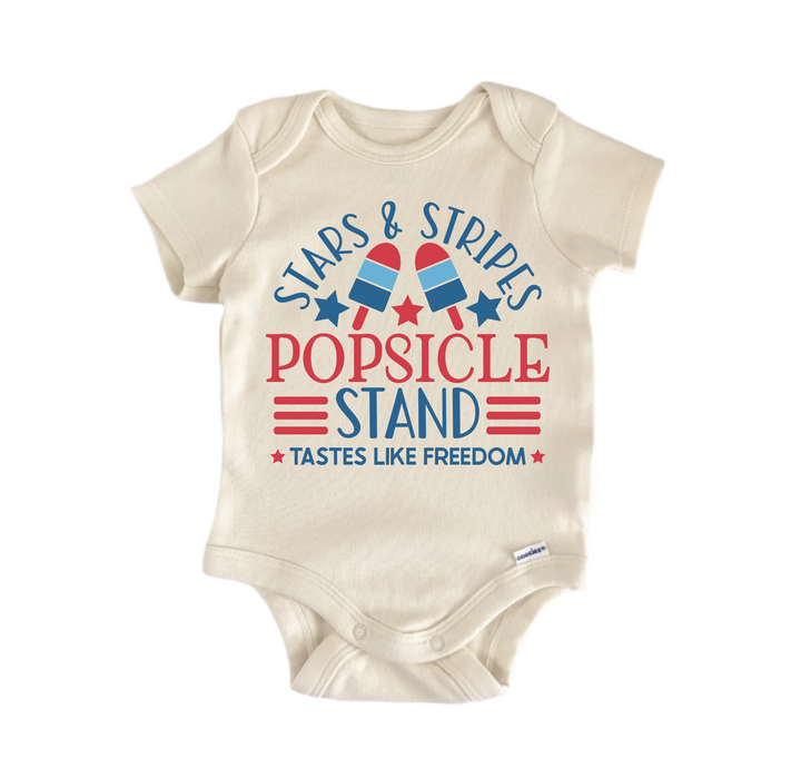 Popsicle Stand July 4th America - Baby Boy Girl Clothes Infant Bodysuit Funny Cute