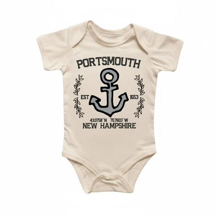 Portsmouth New Hampshire - Baby Boy Girl Clothes Infant Bodysuit Funny Cute Newborn  Funny Cute Onesie® | North Fork Forager LLC