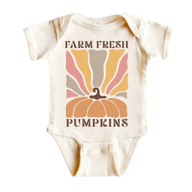 Pumpkin Fall Retro - Baby Boy Girl Clothes Infant Bodysuit Funny Cute Newborn  Funny Cute Onesie® | North Fork Forager LLC