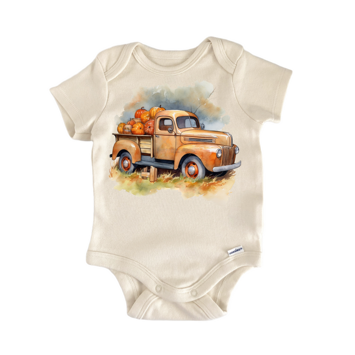 Pumpkin Patch Truck Halloween Fall - Baby Bodysuit  Funny Cute Onesie® | North Fork Forager LLC