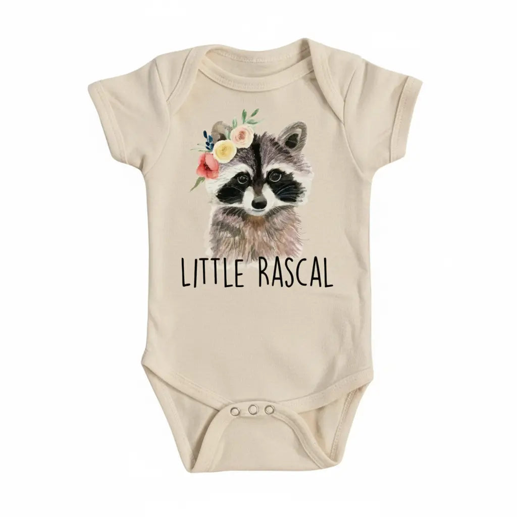 Raccoon Floral - Baby Boy Girl Clothes Infant Bodysuit Funny Cute Newborn  Funny Cute Onesie® | North Fork Forager LLC