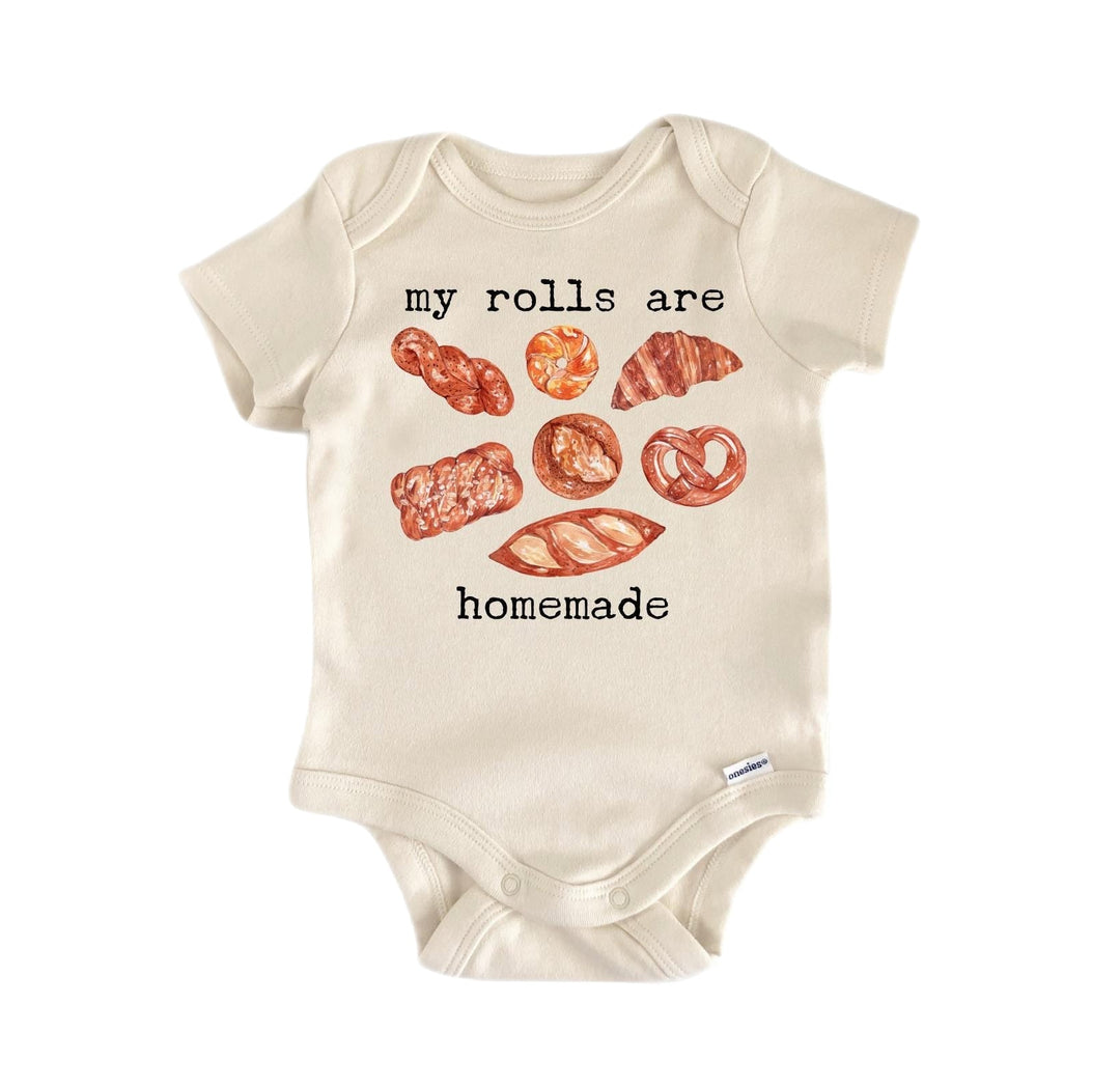 Rolls Homemade Bread Cooking Baking - Baby Boy Girl Clothes Onesie® Funny  Newborn GS1  Funny Cute Onesie® | North Fork Forager LLC