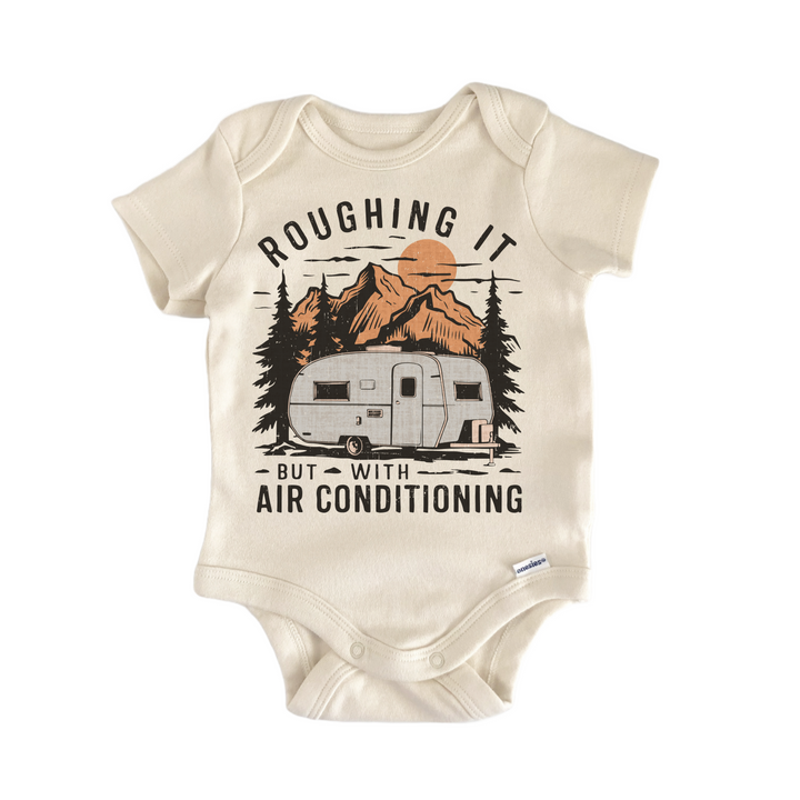 Roughing Camper Glamper Rv Camping - Baby Bodysuit  Funny Cute Onesie® | North Fork Forager LLC