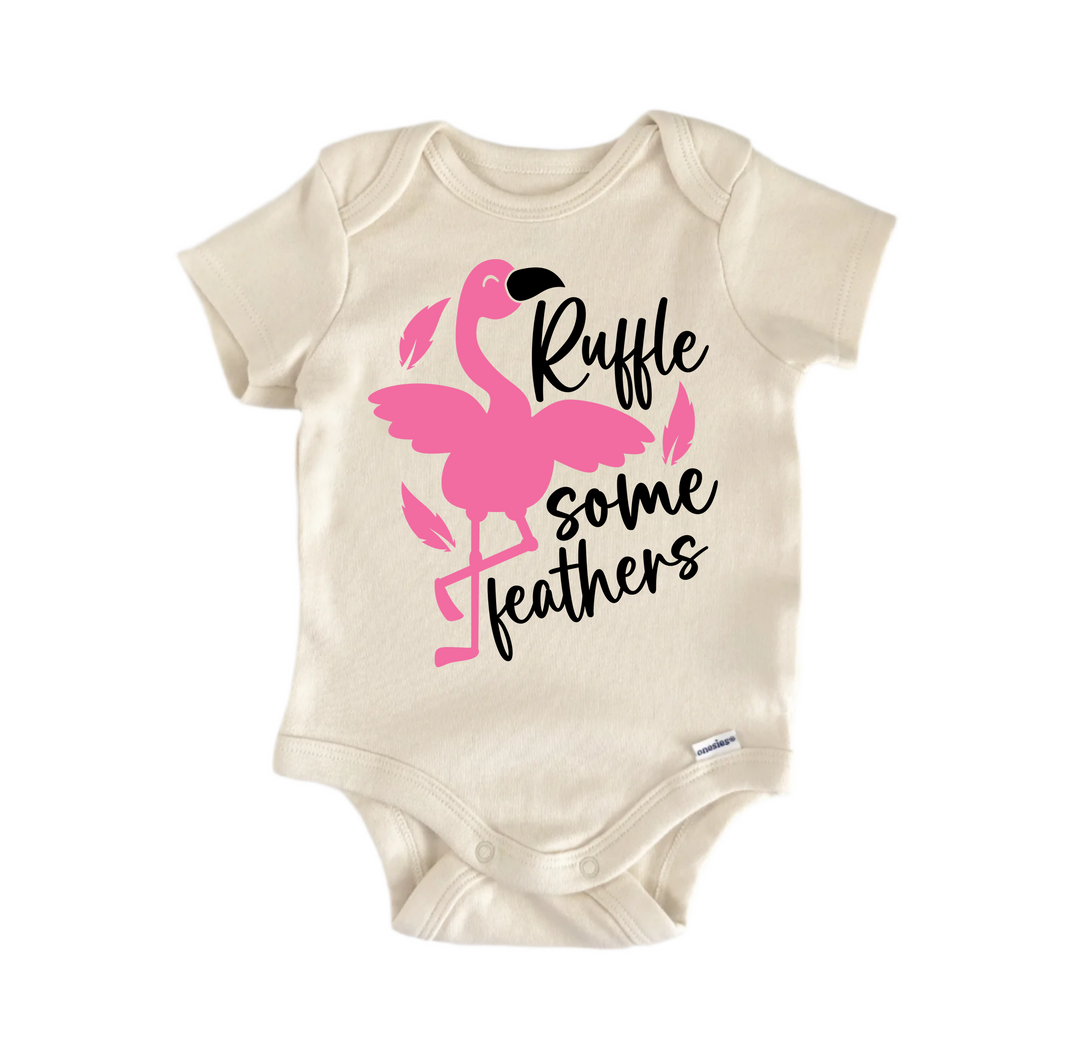 Ruffle Some Feathers Flamingo - Baby Boy Girl Clothes Infant Bodysuit Funny Cute