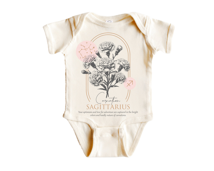 Sagittarius Floral Celestial - Baby Boy Girl Clothes Infant Bodysuit Funny Cute Newborn  Funny Cute Onesie® | North Fork Forager LLC