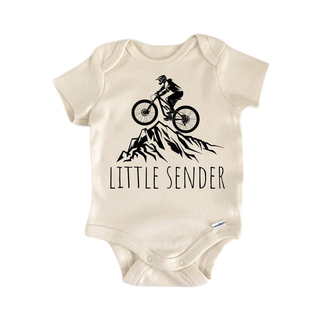 Little Sender Mountain Bike - Baby Boy Girl Clothes Infant Onesie® Funny Cute Newborn GS1  Funny Cute Onesie® | North Fork Forager LLC