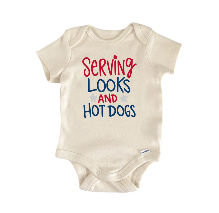 Hot Dog July 4th Patriotic -  Baby Boy Girl Clothes  Bodysuit Funny Cute