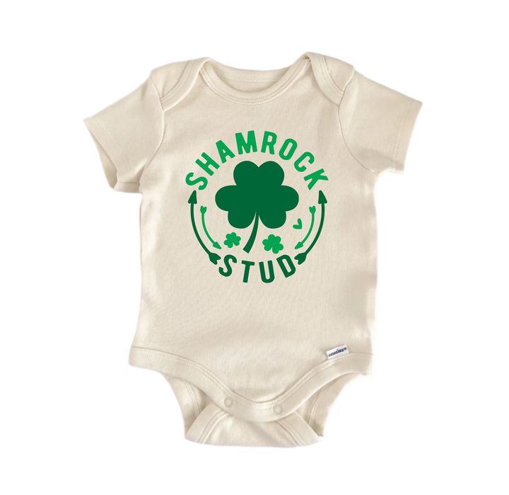 Shamrock Stud St Patrick's Day -  Baby Boy Girl Clothes Bodysuit Funny Cute Newborn  Funny Cute Onesie® | North Fork Forager LLC