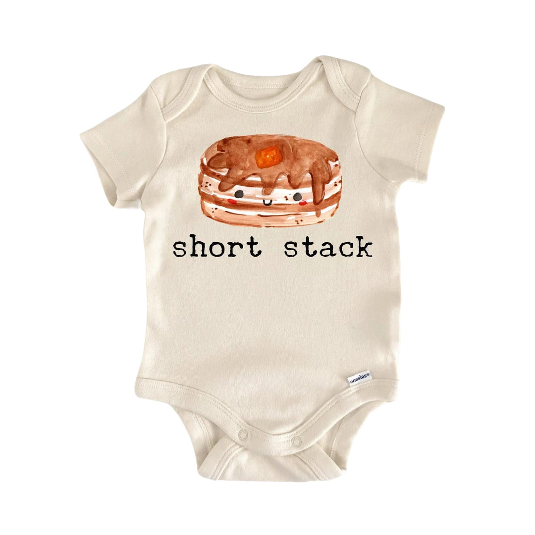Short Stack Pancakes Breakfast - Baby Boy Girl Clothes Infant Bodysuit Funny Cute Newborn  Funny Cute Onesie® | North Fork Forager LLC