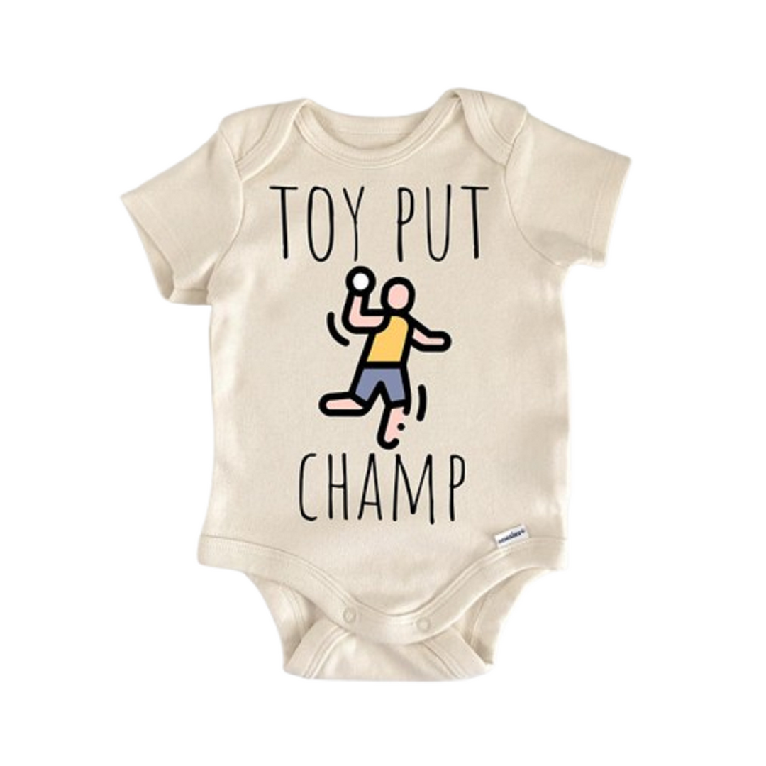 Shot Put Track And Field - Baby Boy Girl Clothes Infant Onesie® Funny Cute Newborn GS1  Funny Cute Onesie® | North Fork Forager LLC