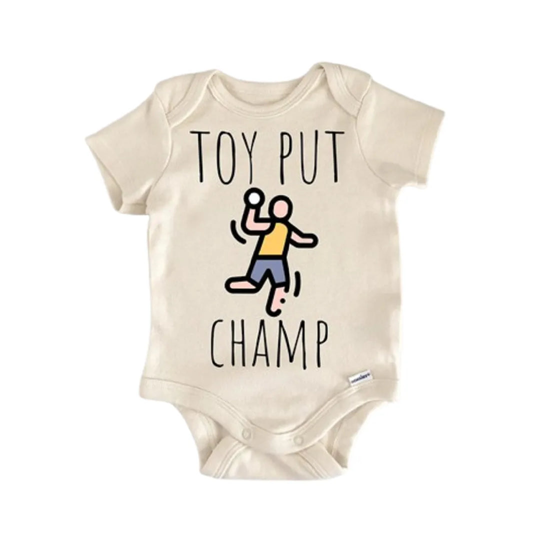 Shot Put Track And Field - Baby Boy Girl Clothes Infant Onesie® Funny Cute Newborn GS1  Funny Cute Onesie® | North Fork Forager LLC