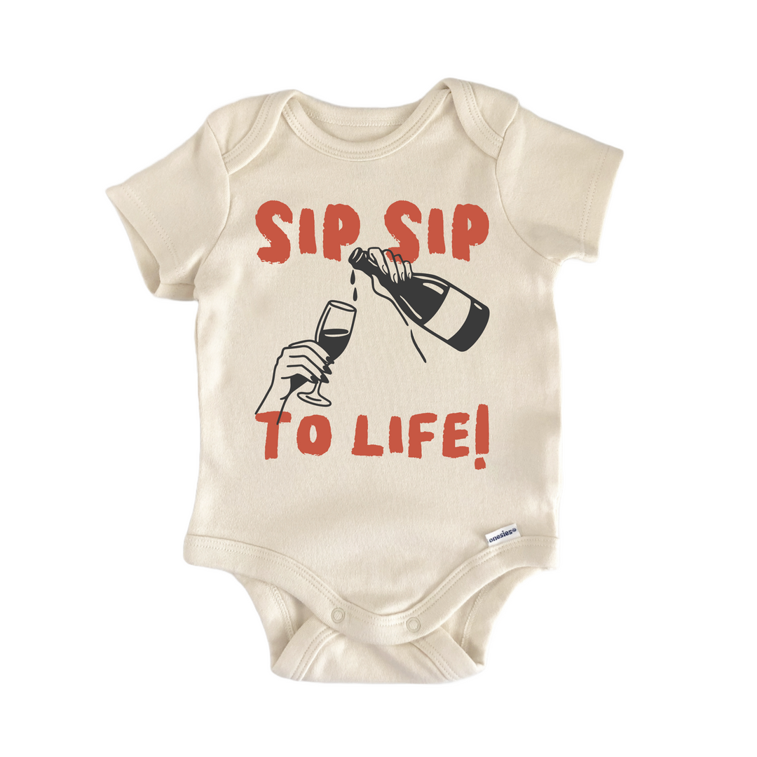Sip Wine Italian - Baby Bodysuit  Funny Cute Onesie® | North Fork Forager LLC