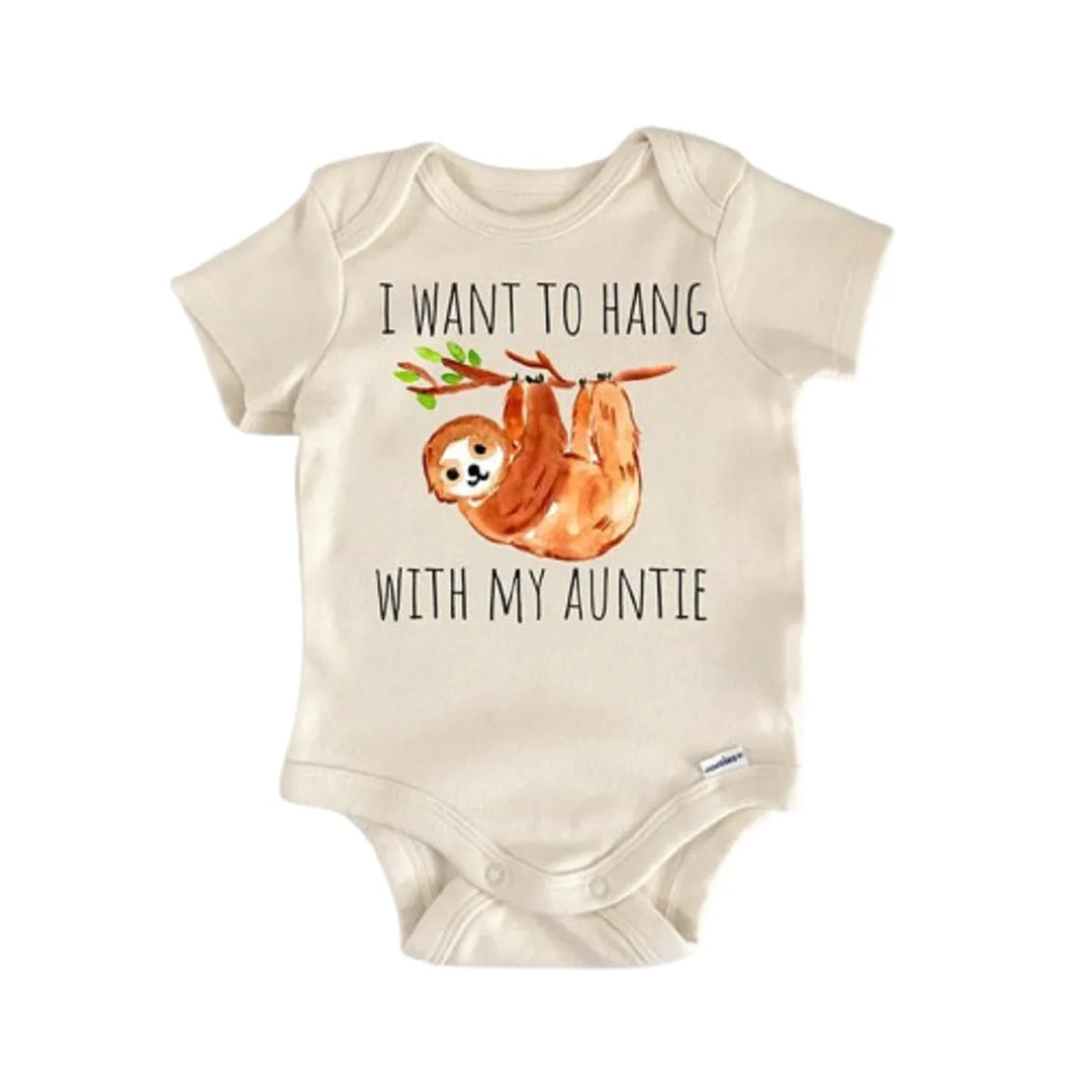 Sloth Auntie Aunt - Baby Boy Girl Clothes Infant Onesie® Funny Cute Newborn GS1  Funny Cute Onesie® | North Fork Forager LLC