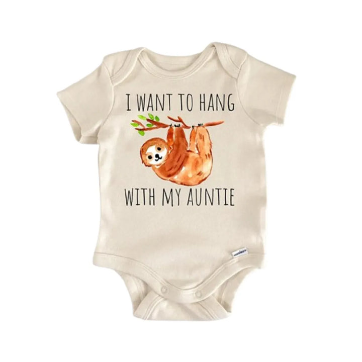 Sloth Auntie Aunt - Baby Boy Girl Clothes Infant Onesie® Funny Cute Newborn GS1  Funny Cute Onesie® | North Fork Forager LLC