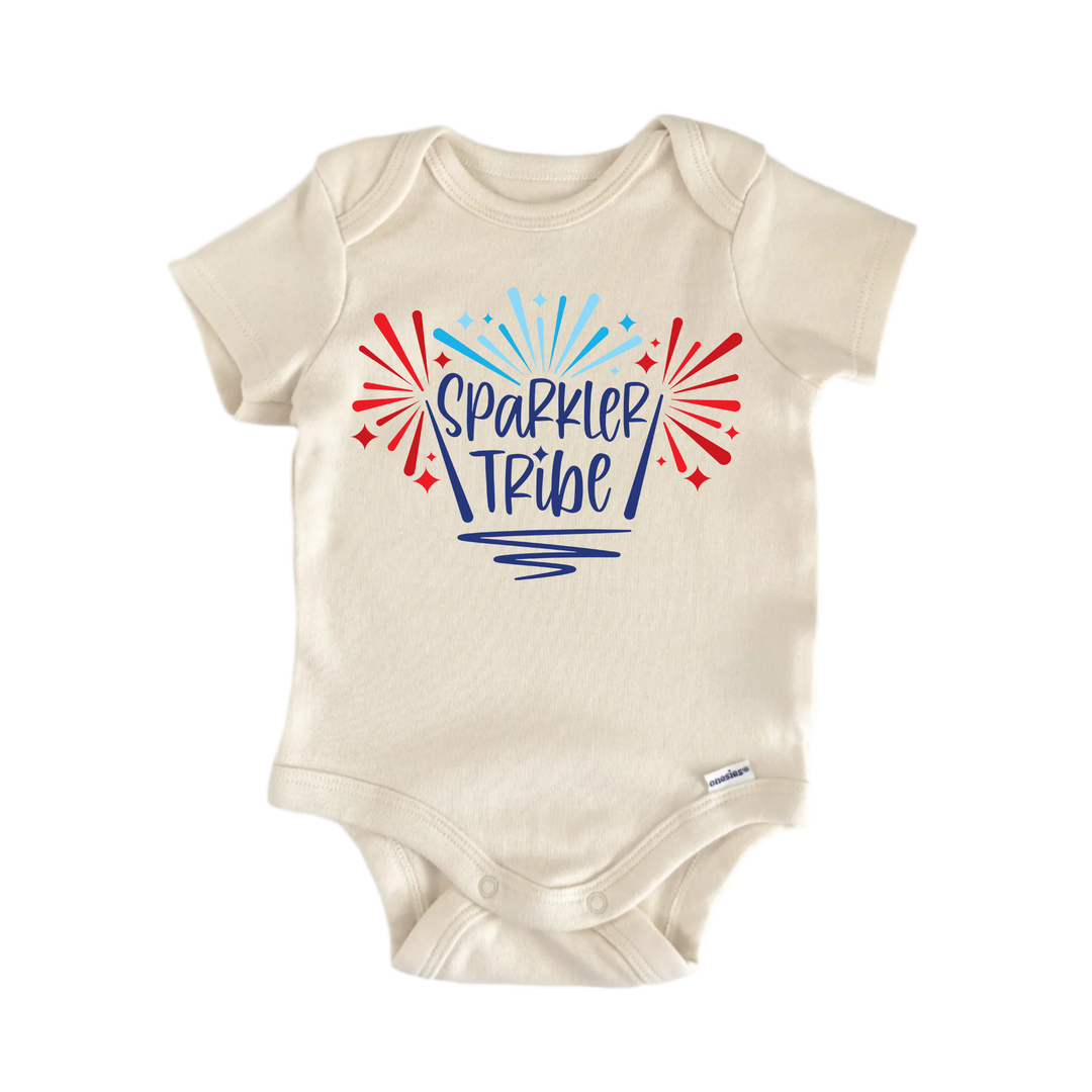 Sparkle Tribe July 4th Patriotic -  Baby Boy Girl Clothes  Bodysuit  Funny Cute Onesie® | North Fork Forager LLC