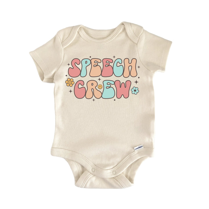 Speech Crew Speech Therapy Therapist Slp - Baby Bodysuit  Funny Cute Onesie® | North Fork Forager LLC