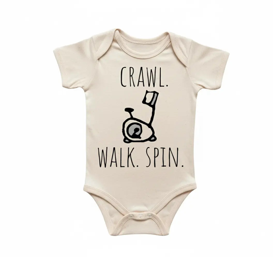 Spin Bike - Baby Boy Girl Clothes Infant Onesie® Funny Cute Newborn GS1  Funny Cute Onesie® | North Fork Forager LLC