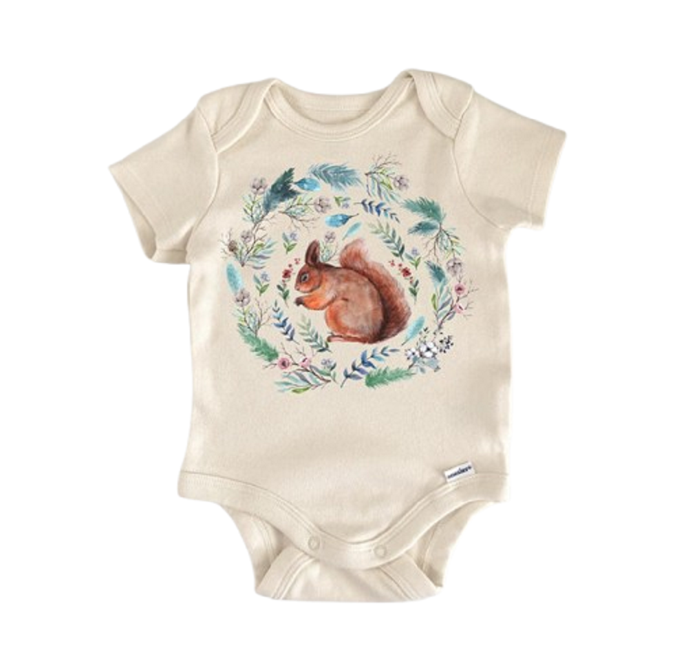 Squirrel  Woodland Animal - Baby Boy Girl Clothes Infant Bodysuit Funny Cute Newborn  Funny Cute Onesie® | North Fork Forager LLC