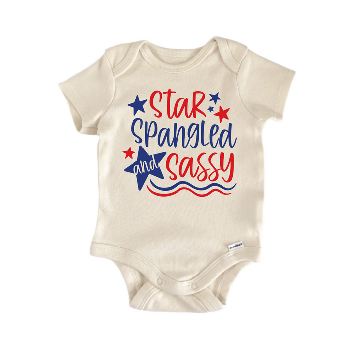 Star Spangled And Sassy July 4th Patriotic -  Baby Boy Girl Clothes  Bodysuit