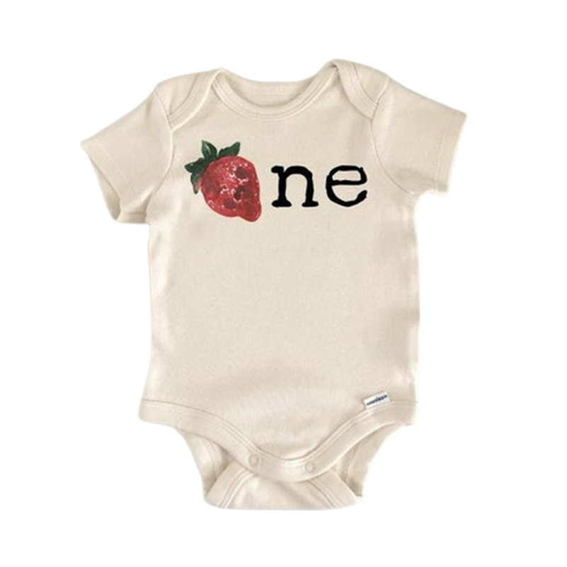 Strawberry First Birthday Fruit - Baby Boy Girl Clothes Infant Bodysuit Funny Cute  Funny Cute Onesie® | North Fork Forager LLC