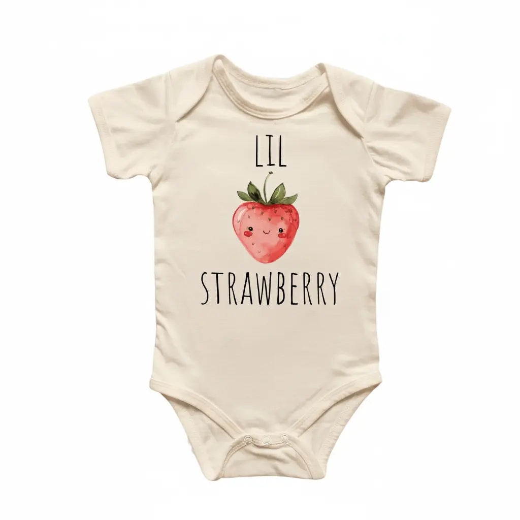 Little Strawberry Fruit - Baby Boy Girl Clothes Infant Bodysuit Funny Cute Newborn 17  Funny Cute Onesie® | North Fork Forager LLC