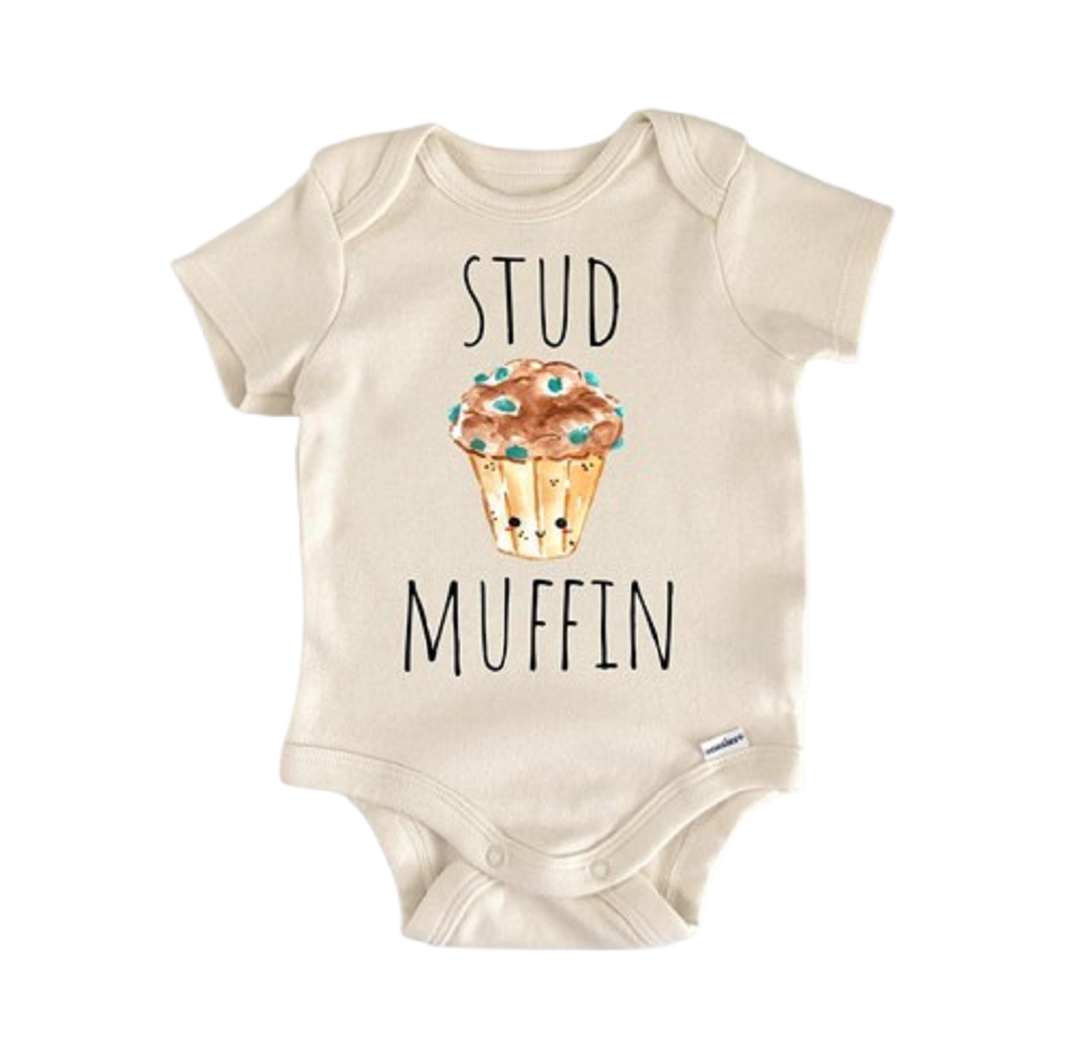 Stud Muffin Blueberry Baking - Baby Boy Girl Clothes Infant Bodysuit Funny Cute  Funny Cute Onesie® | North Fork Forager LLC