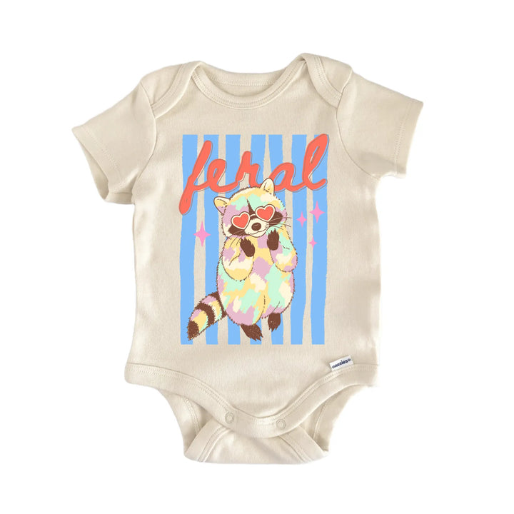 Summer Animal Feral Raccoon Baby Gift Baby Bodysuit