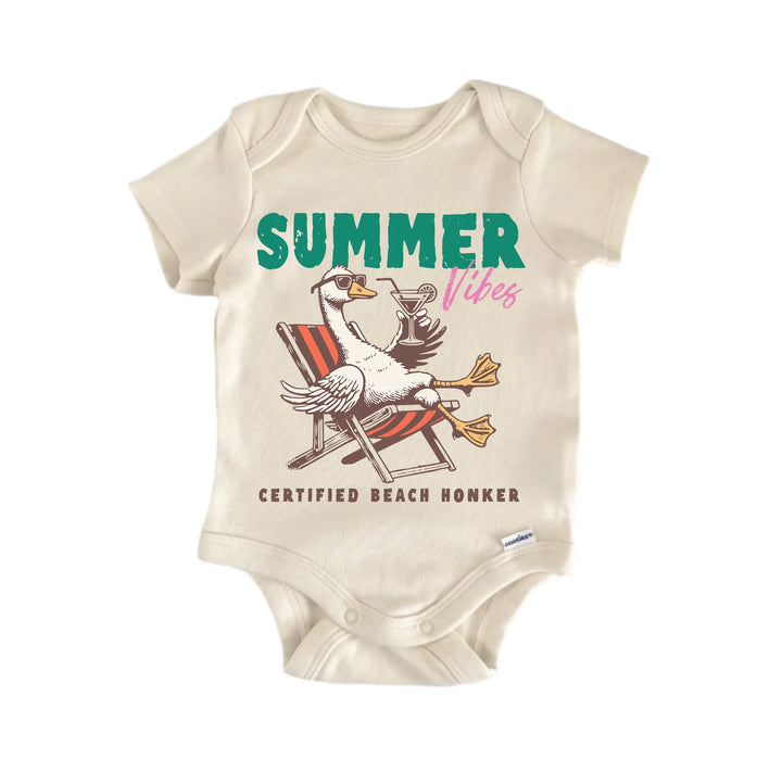 Summer Vibes Goose - Baby Bodysuit  Funny Cute Onesie® | North Fork Forager LLC