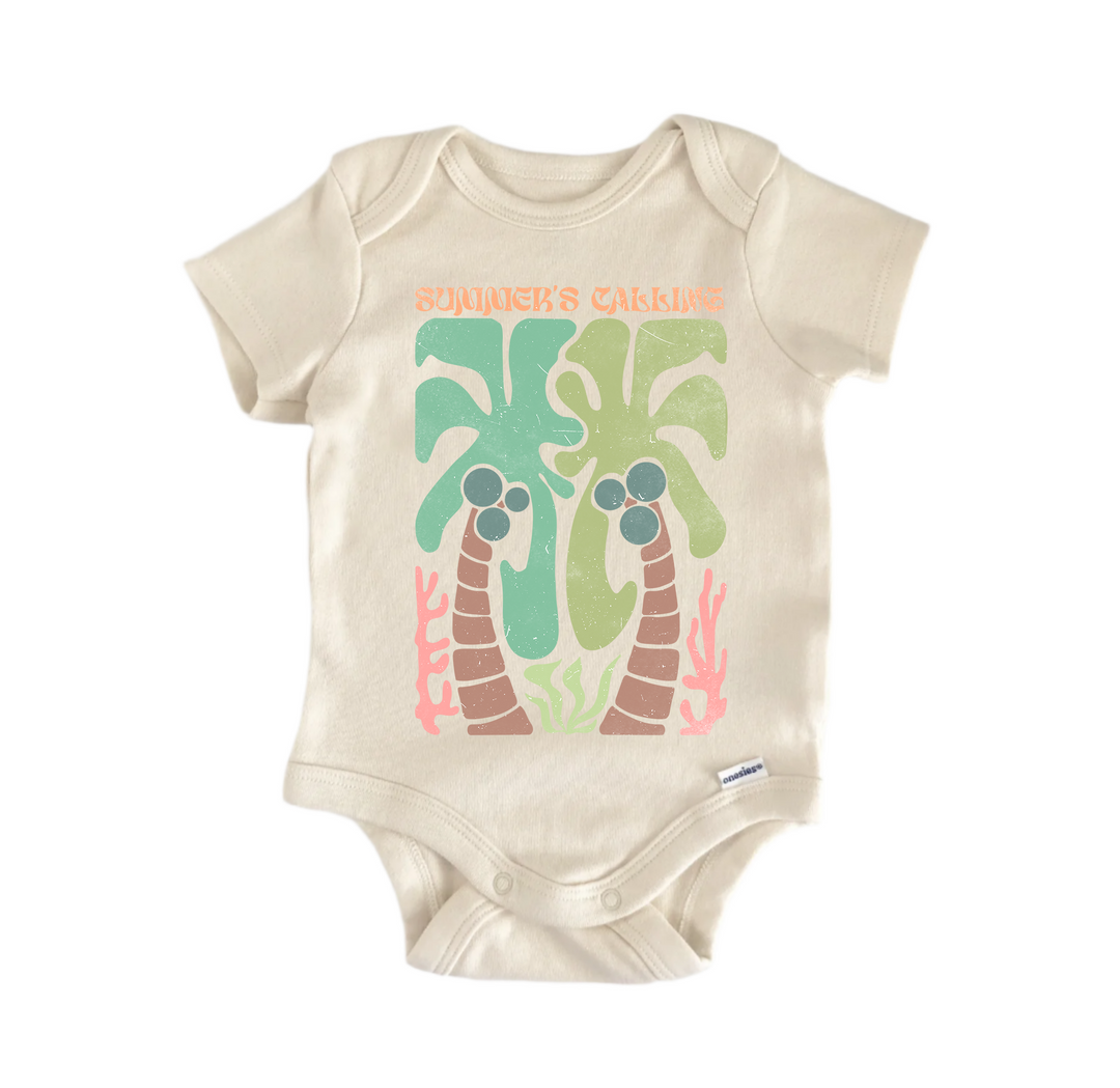 Summer's Calling Boho Beach - Baby Boy Girl Clothes Infant Bodysuit Funny Cute Newborn  Funny Cute Onesie® | North Fork Forager LLC