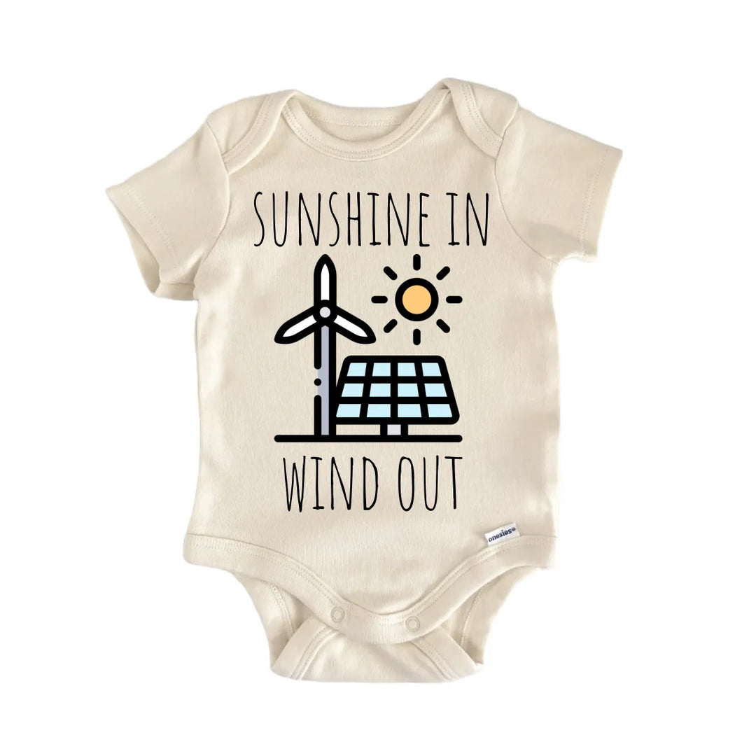 Sun Wind Renewable Energy - Baby Bodysuit  Funny Cute Onesie® | North Fork Forager LLC