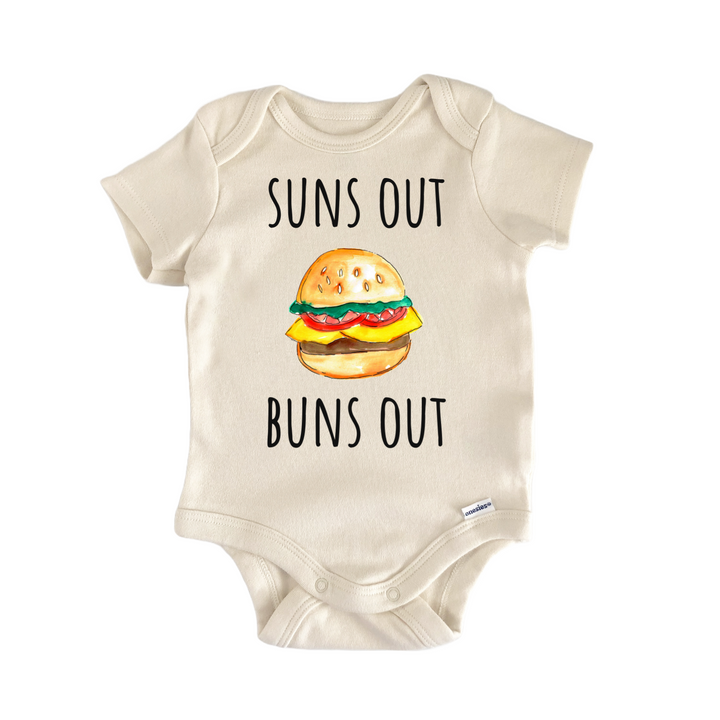 Suns Out Buns Out Hamburger Burger BBQ Infant Gift Baby Onesie®