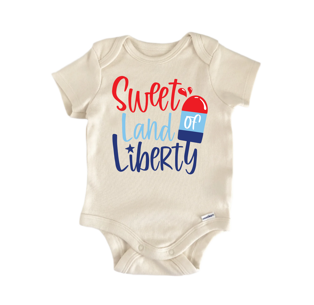 Sweet Land Of Liberty Patriotic July 4th -  Baby Boy Girl Clothes  Bodysuit Funny Cute  Funny Cute Onesie® | North Fork Forager LLC