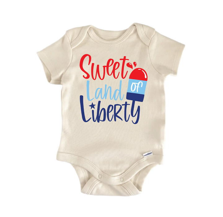 Sweet Land Of Liberty Patriotic July 4th -  Baby Boy Girl Clothes  Bodysuit Funny Cute  Funny Cute Onesie® | North Fork Forager LLC