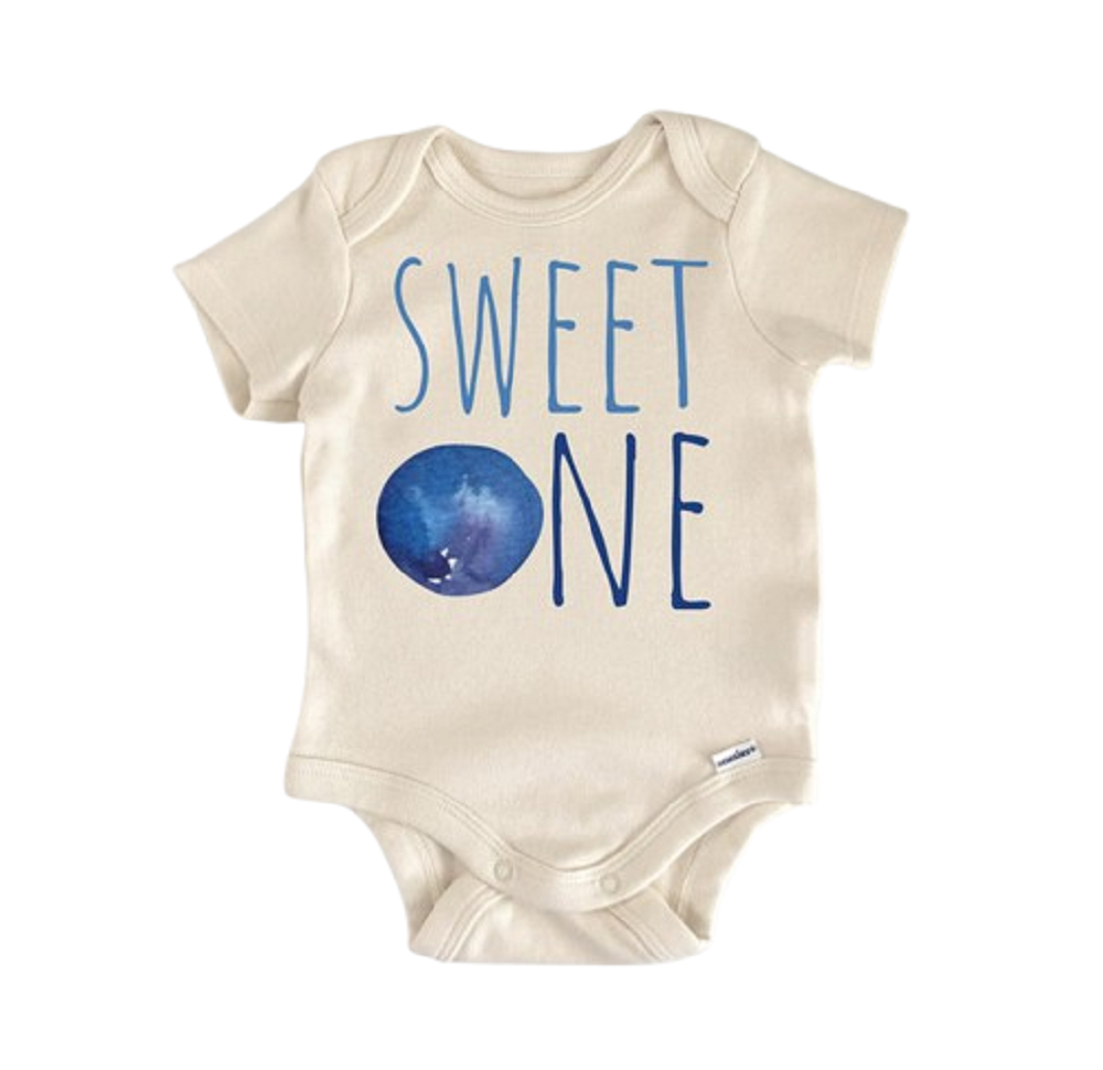 Sweet One Blueberry Birthday - Baby Boy Girl Clothes Infant Bodysuit Funny Cute Newborn  Funny Cute Onesie® | North Fork Forager LLC
