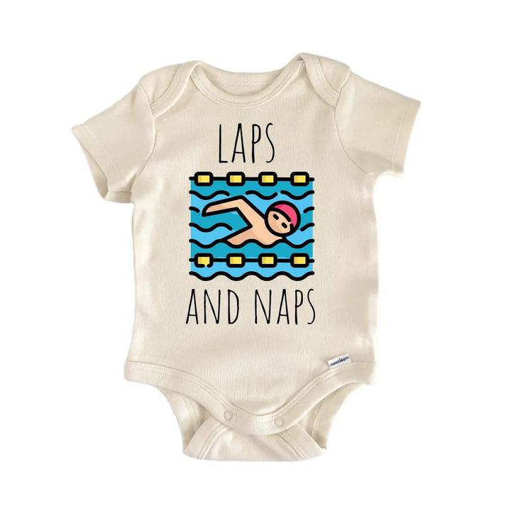 Swimming Swimmer Laps - Baby Bodysuit  Funny Cute Onesie® | North Fork Forager LLC