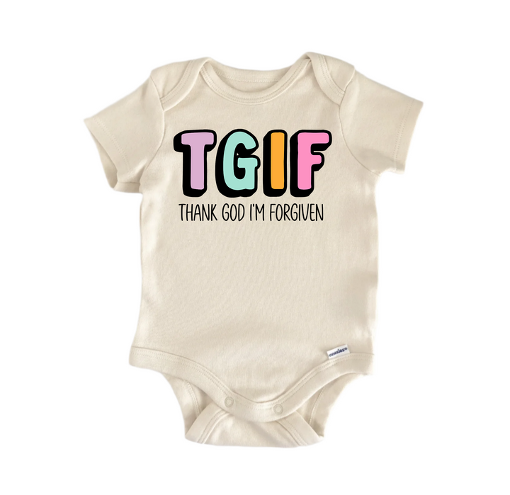 Tgif Forgiven Jesus Religious God Christian -  Baby Boy Girl Clothes  Bodysuit