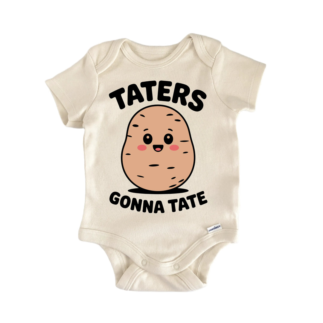 Taters Tate Potato Spud - Baby Bodysuit  Funny Cute Onesie® | North Fork Forager LLC