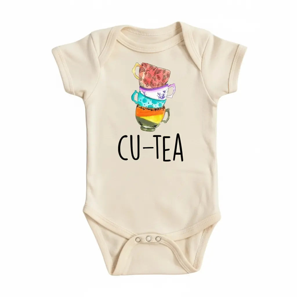 Tea Cutie - Baby Boy Girl Clothes Infant Bodysuit Funny Cute Newborn 1A  Funny Cute Onesie® | North Fork Forager LLC