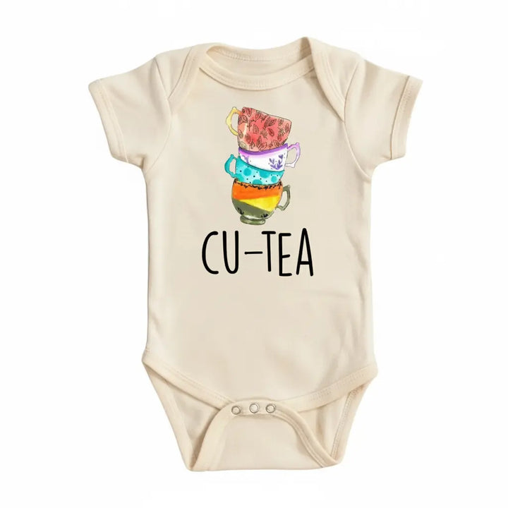 Tea Cutie - Baby Boy Girl Clothes Infant Bodysuit Funny Cute Newborn 1A  Funny Cute Onesie® | North Fork Forager LLC
