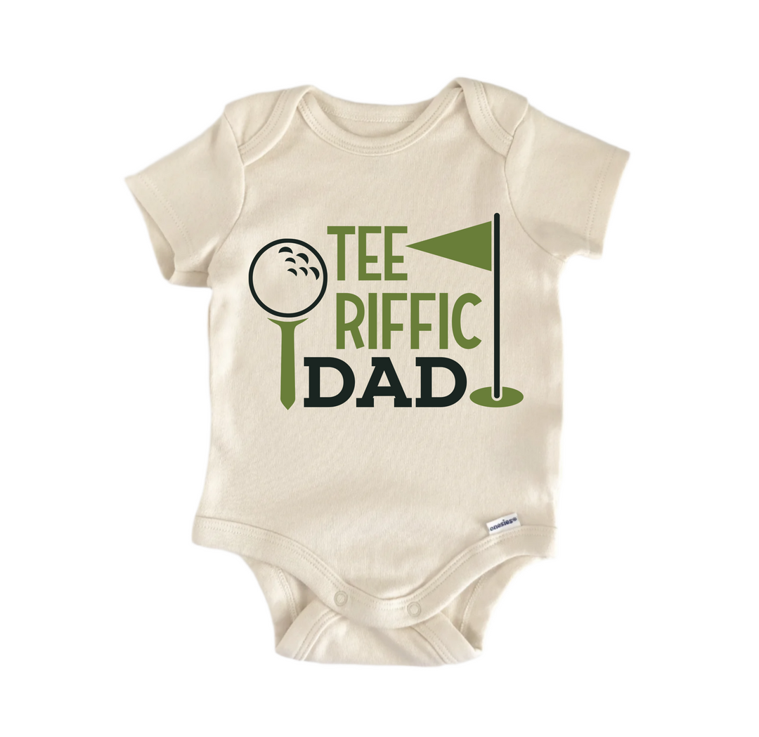 Tee Riffic Dad  Golf - Baby Boy Girl Clothes  Bodysuit Funny Cute  Funny Cute Onesie® | North Fork Forager LLC