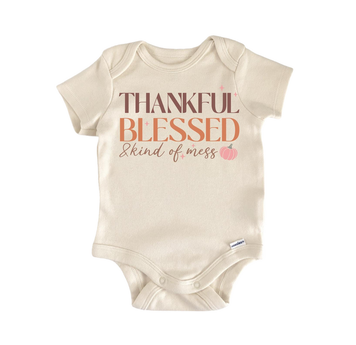 Thankful Mess - Baby Boy Girl Clothes Infant Bodysuit Funny Cute Newborn  Funny Cute Onesie® | North Fork Forager LLC