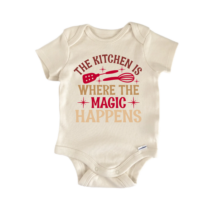 The Kitchen Is Where The Magic Baking -  Baby Boy Girl Clothes  Bodysuit Funny Cute